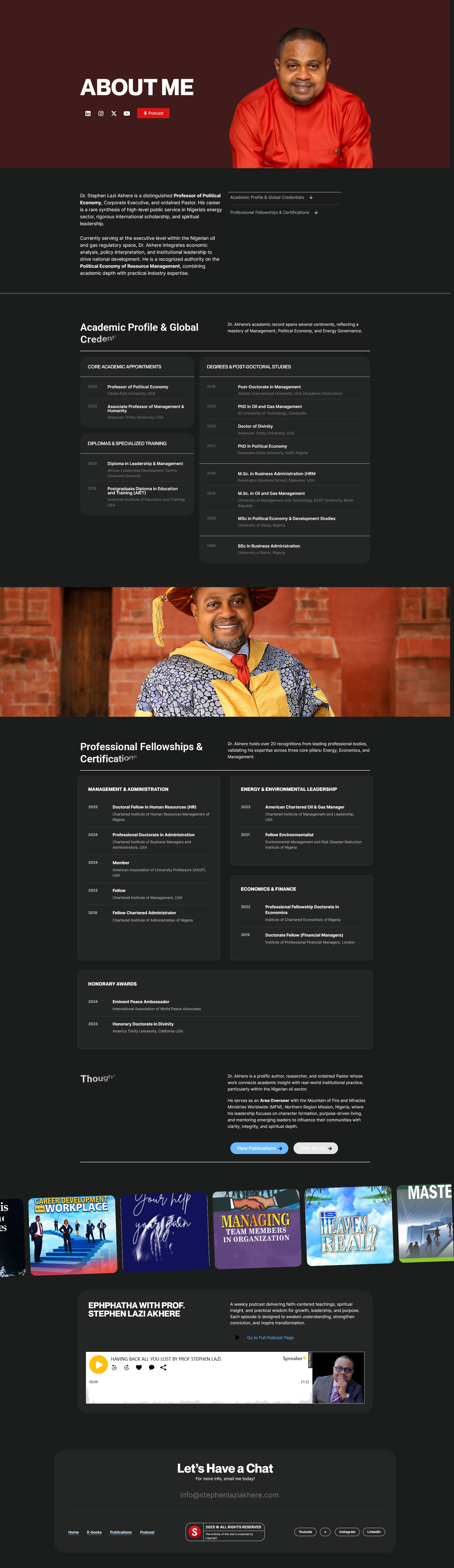 Stephen Lazi Akhere, PhD: Website, image 2