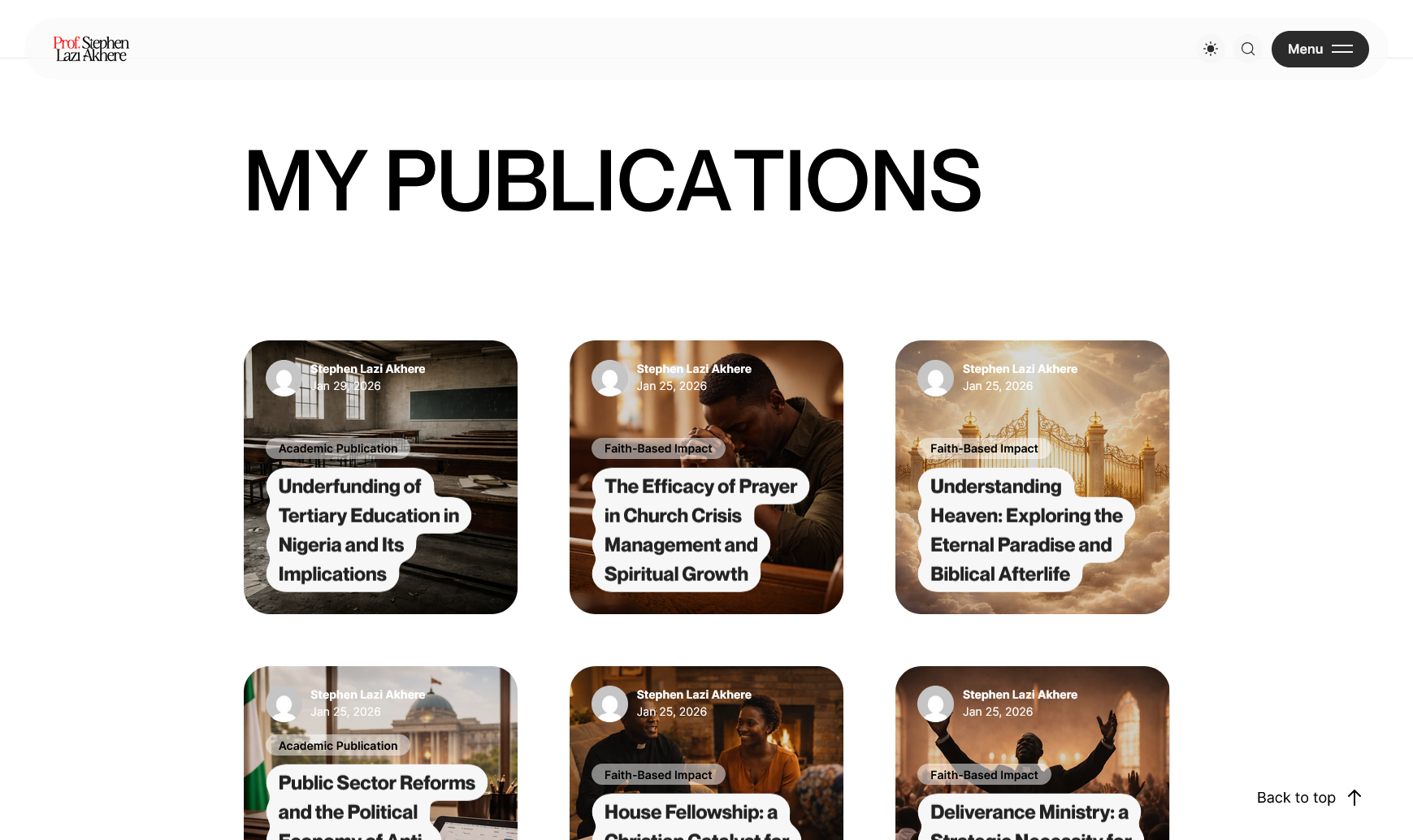Stephen Lazi Akhere, PhD: Website, image 4