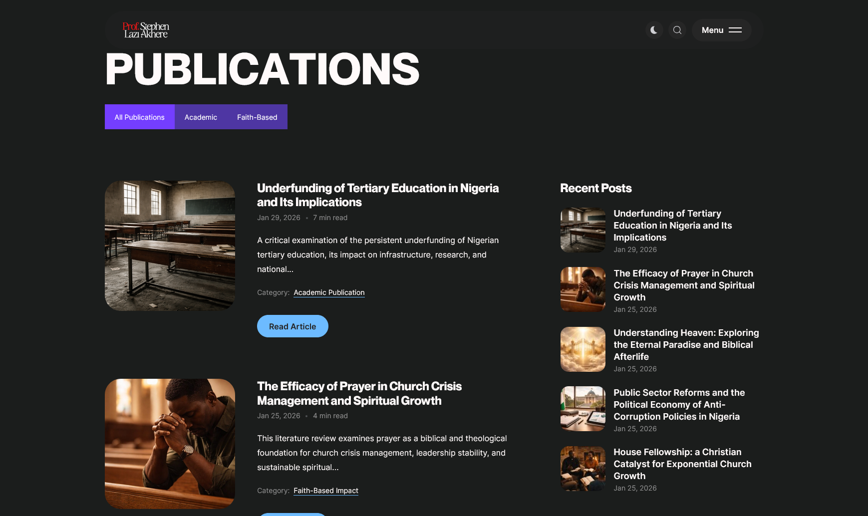 Stephen Lazi Akhere, PhD: Website, image 5
